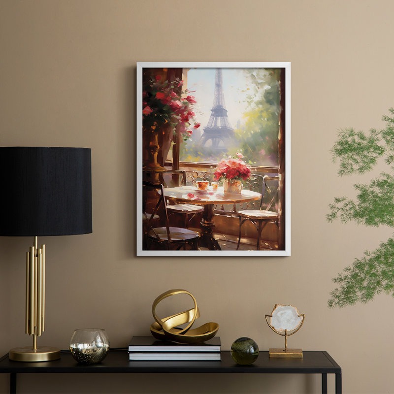 Paysages de la série Cccxx - reproduction encadrée de qualité supérieure - prête à être accrochée - aucun clou requis, Blanc