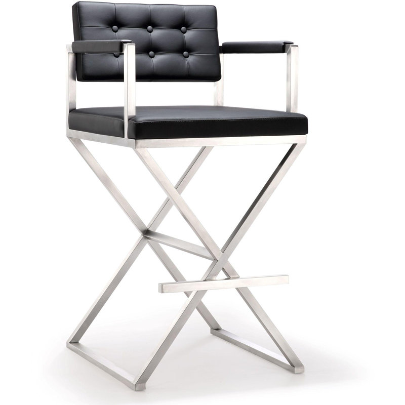 Tabouret de bar et de comptoir Molewski, Noir, noir, noir, noir, Tabouret de bar (siège d'une hauteur de 30 po)