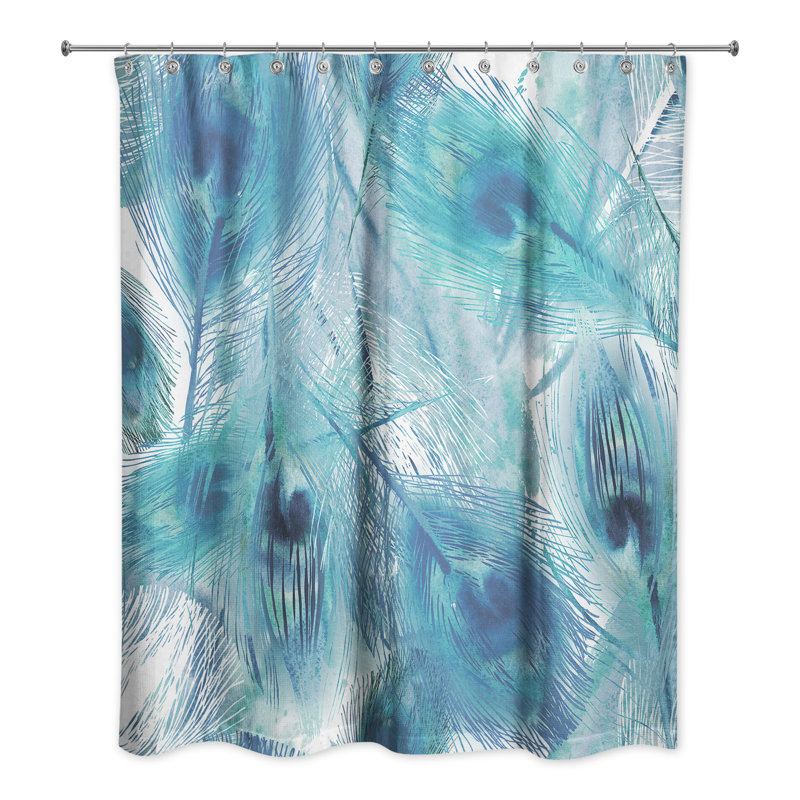 Rideau de douche simple Perine, Bleu clair