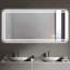 Miroir de maquillage de salle de bain 60 x 28 pouces avec éclairage avant, 5 mm argent horizontal, fonction de changement de couleur, gradation continue, désembuage à une touche, fixation murale 28 x 60 pour salle de bain, brouillard, miroir,