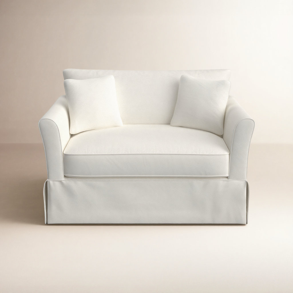 Shelby Upholstered Accent Chair, Classic Bleach White Twill