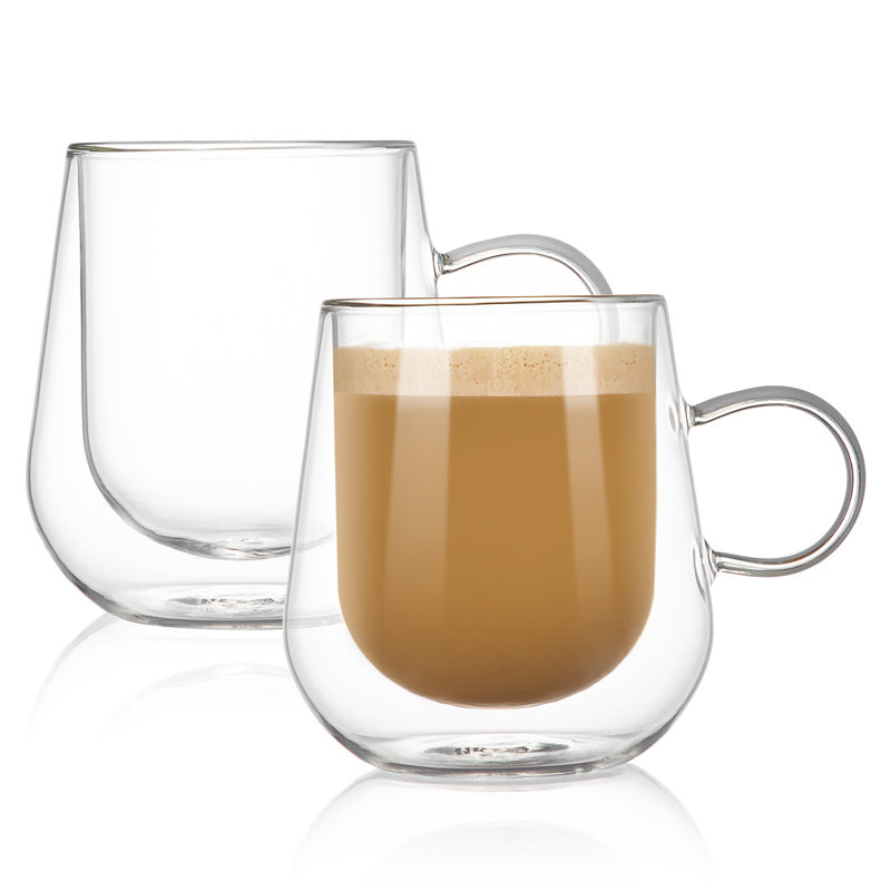 Tasses à thé en verre borosilicaté à double paroi Bacimi 12 oz / 350 ml