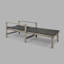 Chaise longue en bois et osier Hampton