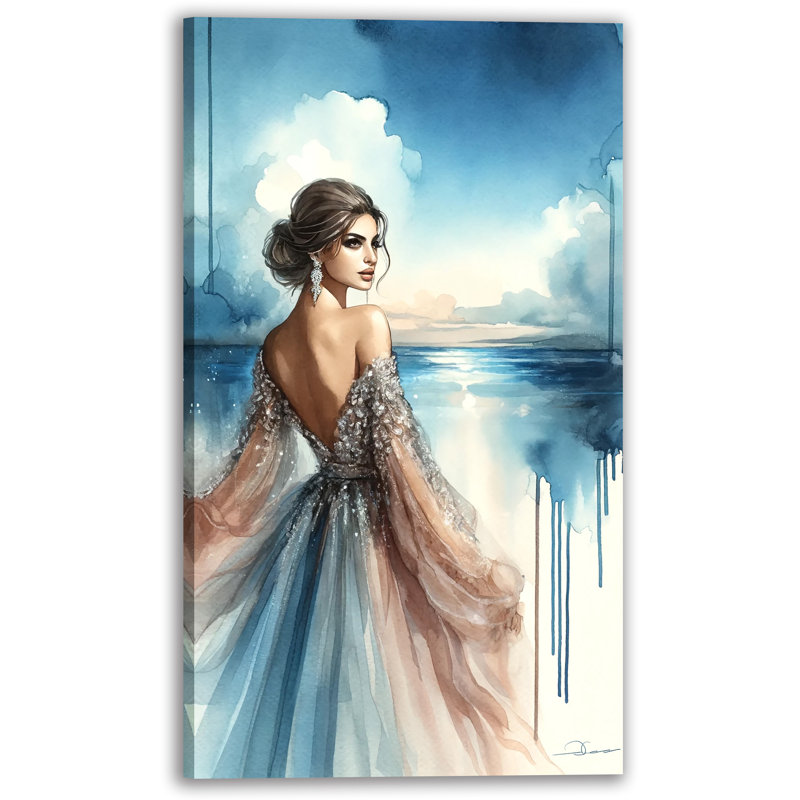 «Glamour Sunset», art mural sur toile tendue, H 36 po x l 24 po x P 1,5 po