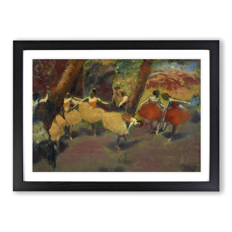 Before the Performance by Edgar Degas - Picture Frame Painting, 27cm H x 36cm W x 2cm D, Black Framed