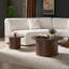 Ensemble de 2 tables basses, table basse ronde en panneau de fibres à densité moyenne pour salon, appartement et espace de loisirs noyer
