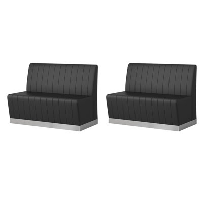Modern Industrial Style Restaurant Booth Benches Faux Leather Upholstered Bench