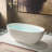 61" Freestanding Soaking Solid Surface Stone Resin Bathtub with Integrated Overflow and Pop-up Drain-120785880-120785878