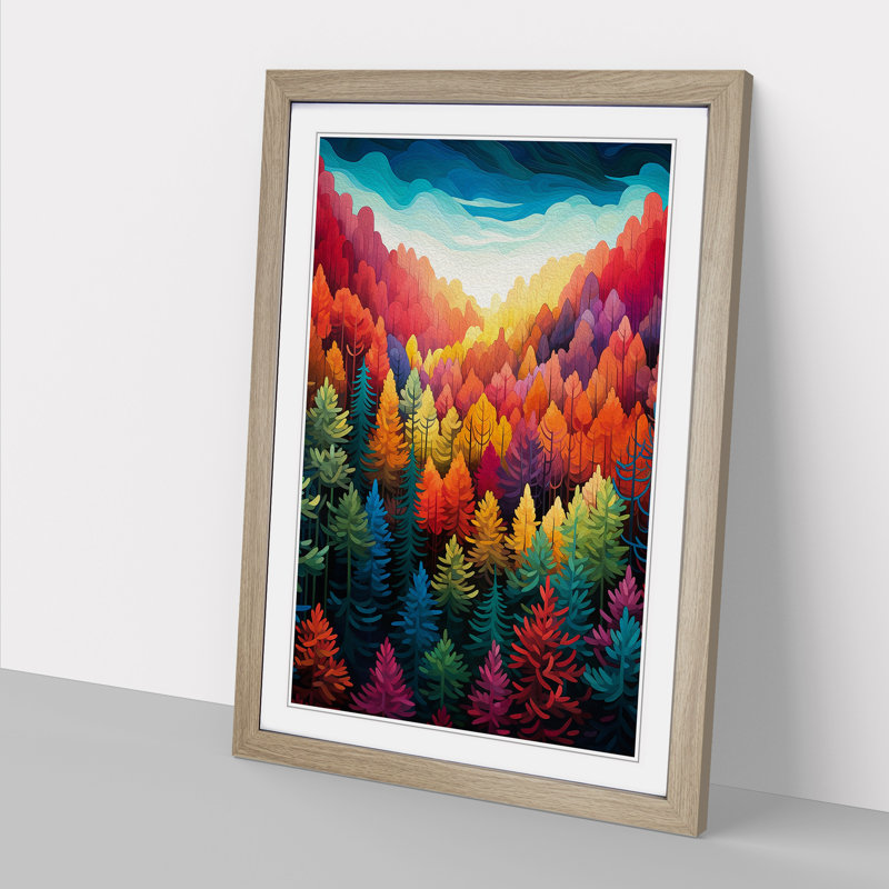 Single Picture Frame Print on Wood, 46cm H x 34cm W, Oak Framed