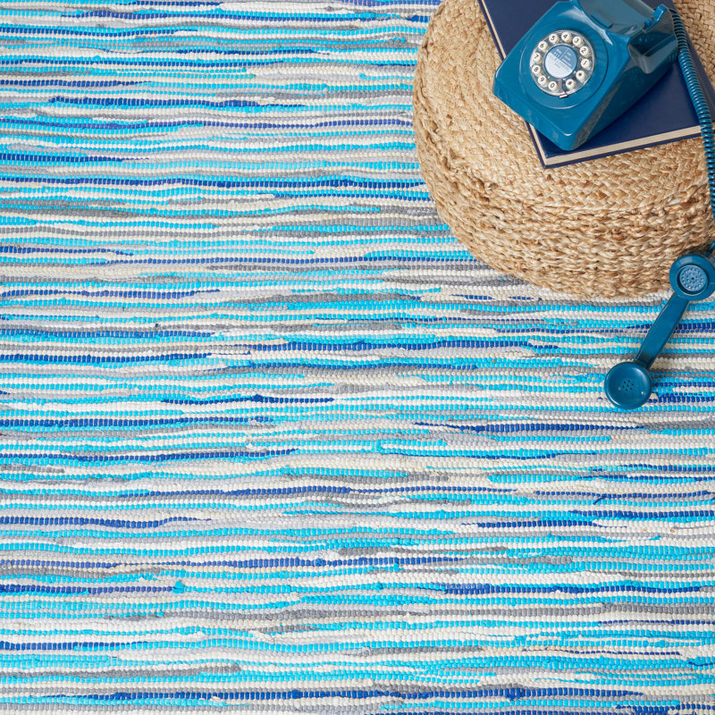 Marisela Rug Hand Woven Cotton Striped Rug, Rectangle 6' x 9'