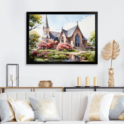 Aquarelle rustique de la chapelle blanche