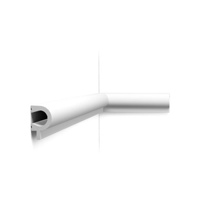 Rail de chaise en polystyrène blanc apprêté H 2 3/16 po x l 78 po x P 1 3/8 po