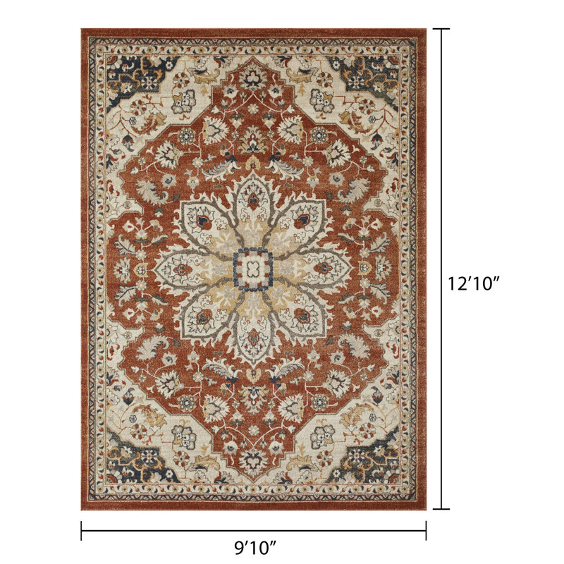 Oriental Indoor Rug, Rectangle 9'10" x 12'10"