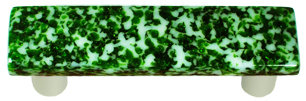 Poignée barre 3 po Granite, Noir, Vert métallique clair / blanc