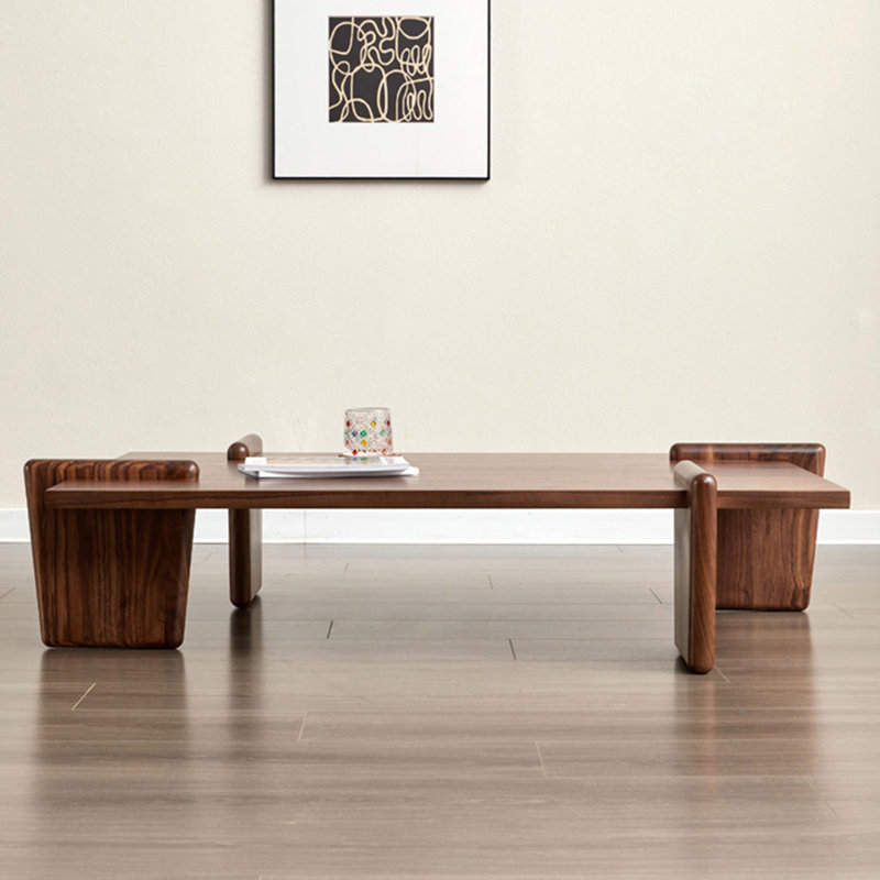 Table basse moderne en bois massif minimaliste, H 11,8 po x L 47,2 po x l 31,5 po