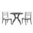 Cairo 2-Person Solid Wood Dining Table Set with Upholstered Chairs & Curved Legs-129020346