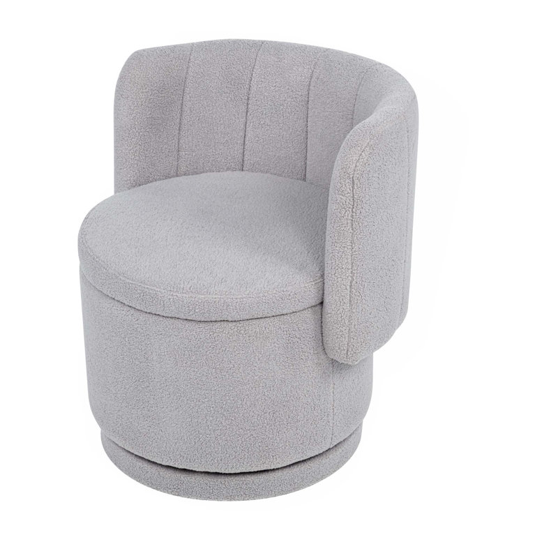 360 Degree Swivel  Back Sofa Chair With Storage Space,Suitable For Bedroom And Living Room, Gray