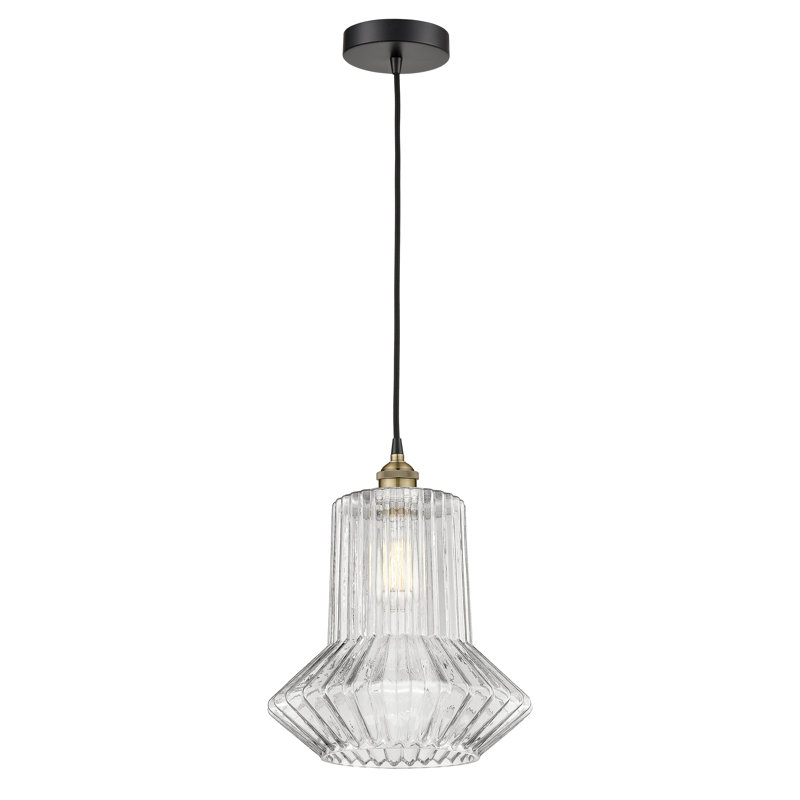 Luminaire suspendu simple à 1 lumière Boalsburg, Laiton antique noir