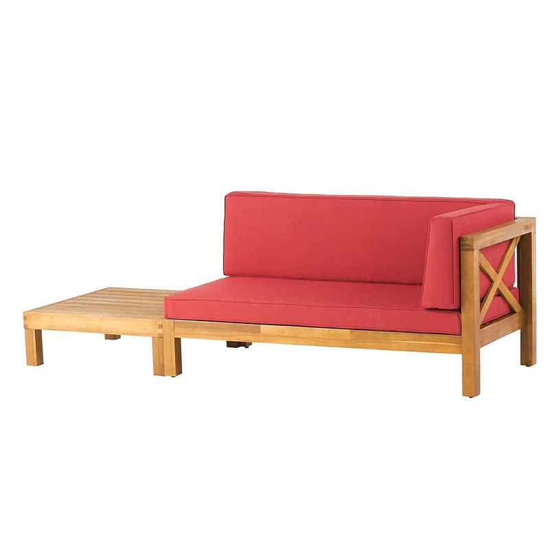 Banc d'angle en X avec table basse
