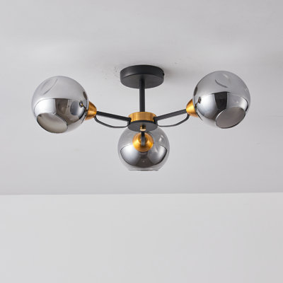 Rotan Glass Semi Flush Mount