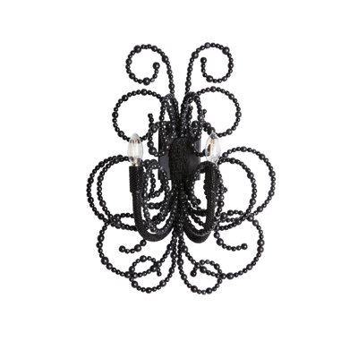 Wood Bead Wall Sconce