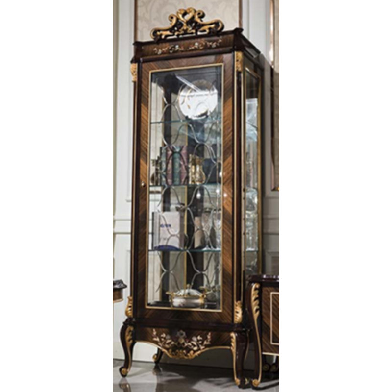 Athena Solid Wood Lighted Curio Cabinet, Left