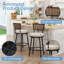 Tabouret de bar et de comptoir pivotant pour l'extérieur avec coussin