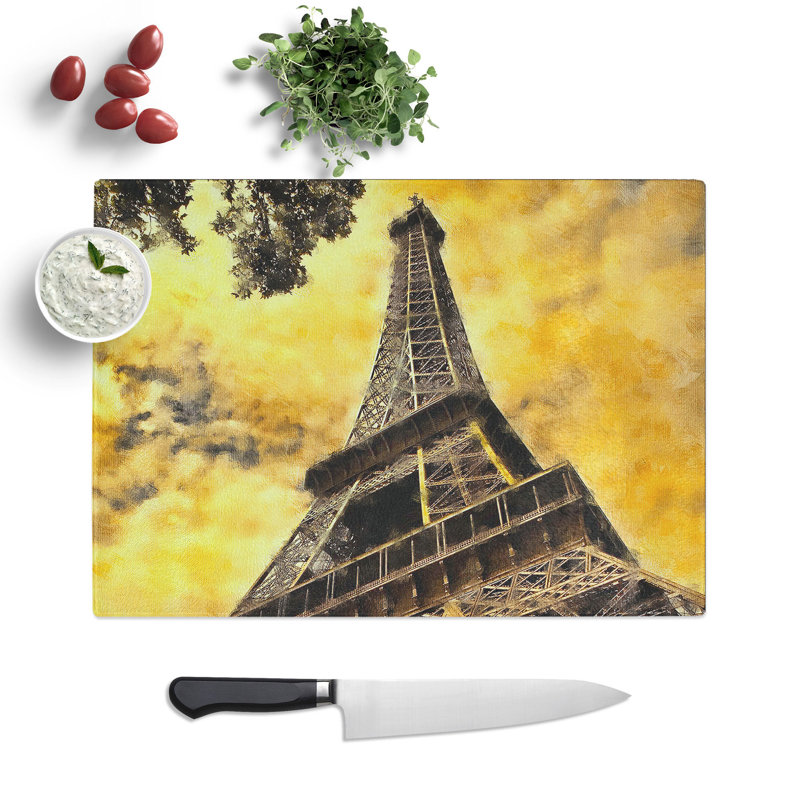 Eiffel Tower Vol.7 Painting Chopping Board, 20cm W x 28.5cm L