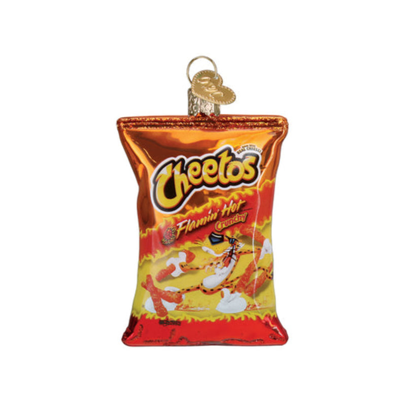 Old World Christmas Glass Blown Ornament for Christmas Tree, Flamin Hot Cheetos