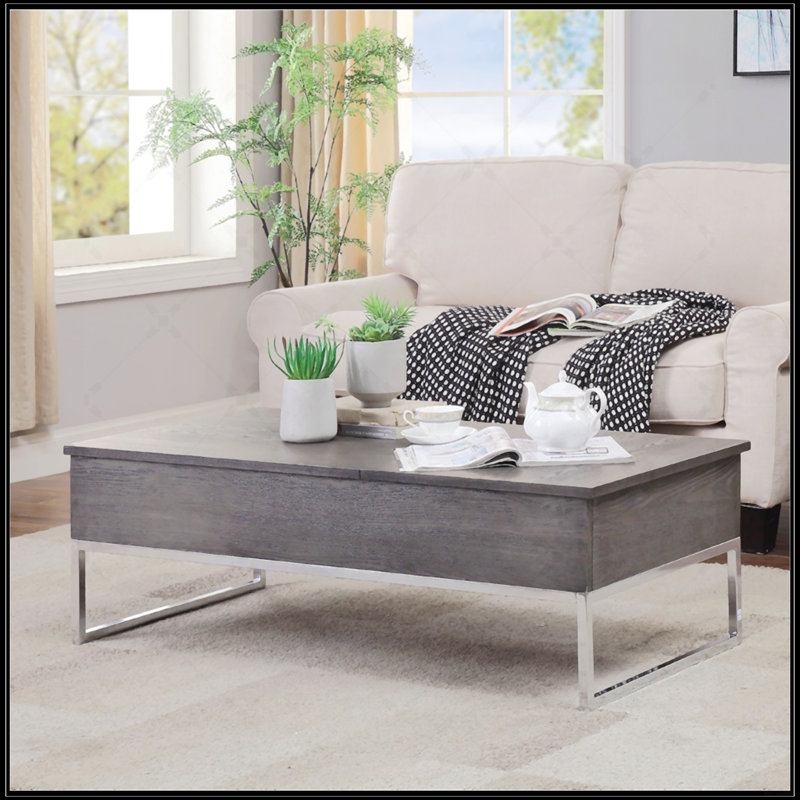Table basse rectangulaire avec plateau relevable