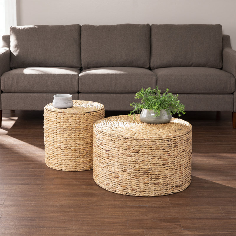 Ensemble de tables de bout, tables de rangement rondes