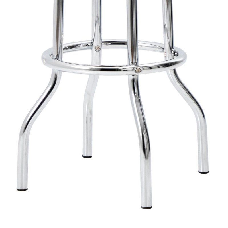 Tabourets de bar rembourrés chromés (ensemble de 2), Rouge