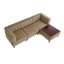 4 - Piece Upholstered Tufted Corduroy Modular Corner Sofa with Pillow Back and Removable Flip-Tray Top Storage Ottoman -1321940061