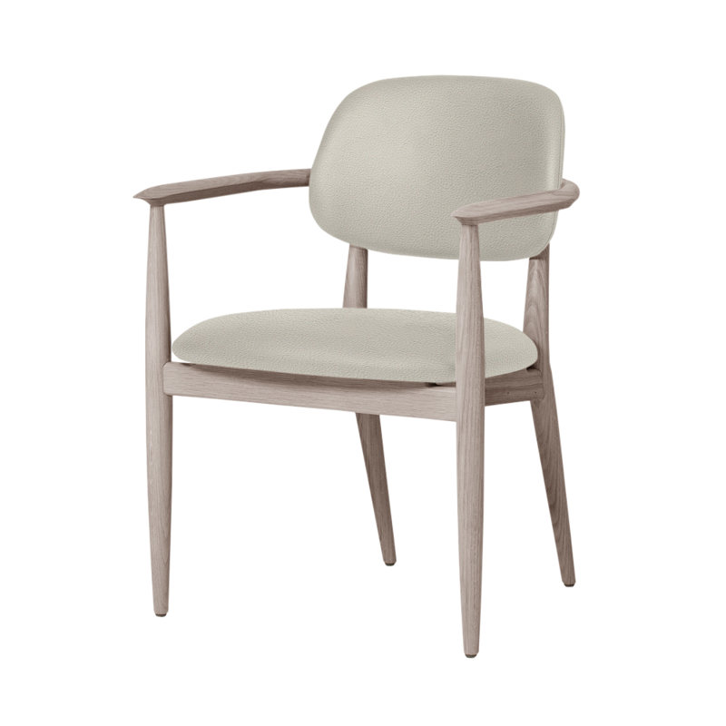 Chaise Slow de Space Copenhagen, Chêne naturel, Ivoire Milano 5020