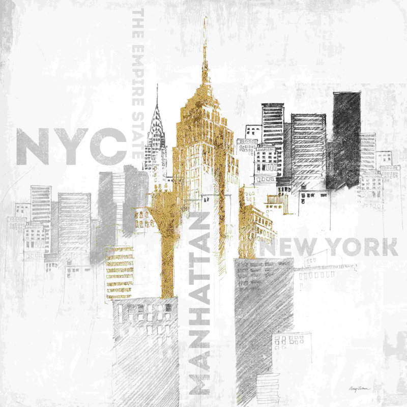 Empire State Building, H 12 po x l 12 po, Non, Toile tendue