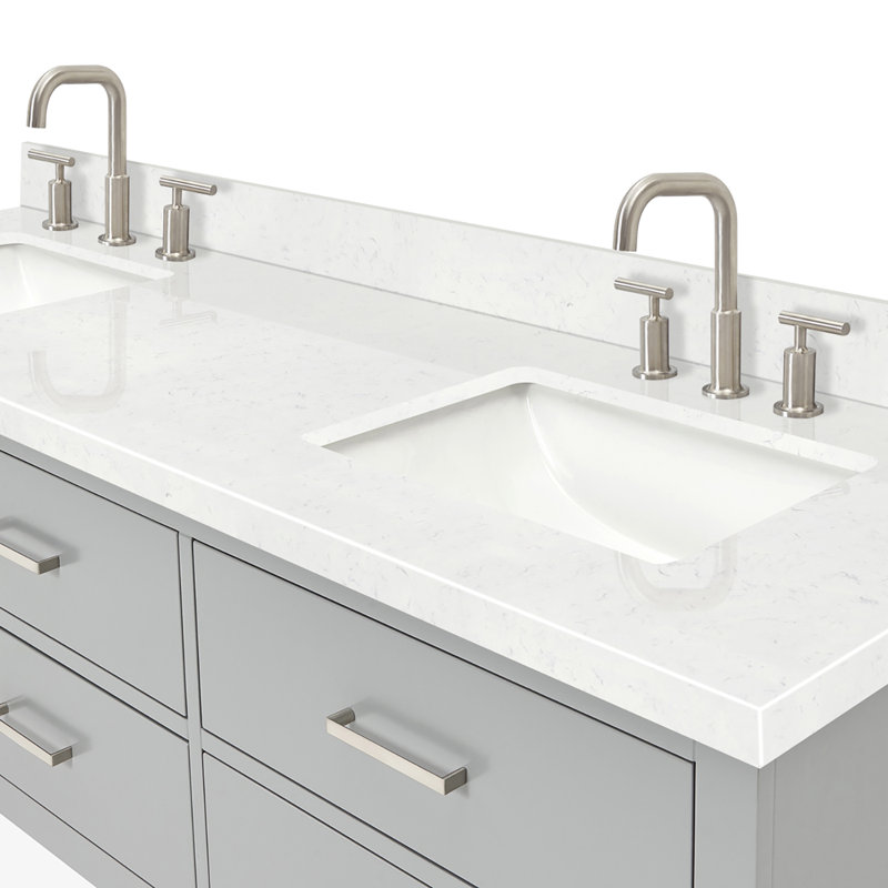 Macolm 72.25'' W Double Vanity, Gray, Brushed Nickel, 60"