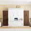 Mur de lit double pleine grandeur avec placard, tiroirs et table - peu encombrant, multifonctionnel pour les petits appartements, les chambres d'amis, le bureau rabattable intégré, le rangement spacieux, la structure pliable du bureau-141506106