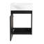 Meuble-lavabo de 16 po avec lavabo en céramique pour petites salles de bain, armoire noire moderne, espace facile à installer et à entretenir-121098882
