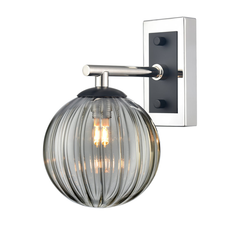 Sihara Wall Bracket, Black/Polish Nickel, Black