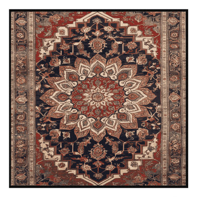 Machine Washable Persian Brown Area Rug
