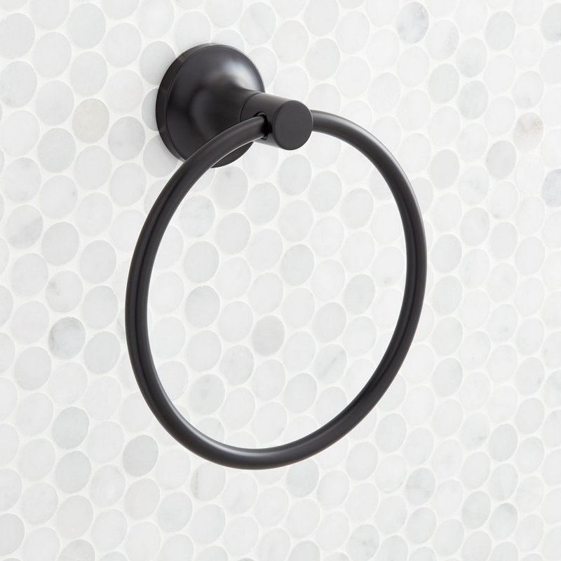 Lentz 6-1/2" Wall Mounted Towel Ring, Matte Black