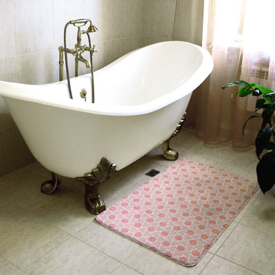 Tapis de bain géométrique anti-dérapant en forme d’hexagones et de triangles Rainbow