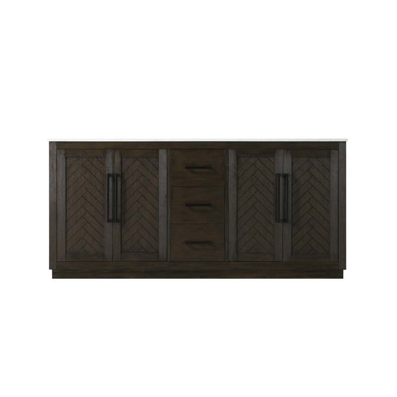 Meuble-lavabo double 72 po, Chêne chocolat, 72"