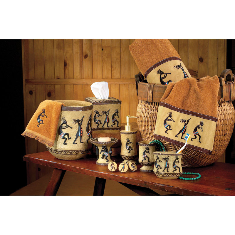 Kokopelli 100% Cotton Midweight Waffle Fingertip Towel, Nutmeg