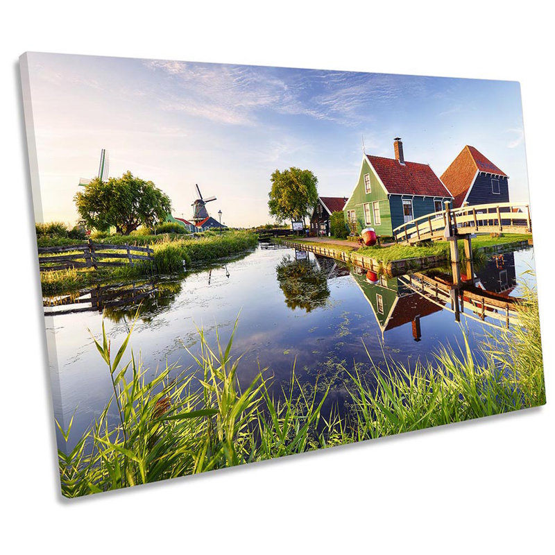 Traditional Dutch Windmill - Wrapped Canvas Print, 61cm H x 91.4cm W