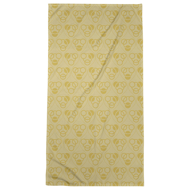 Serviette de bain à motif de cercles et de vagues Classic, Jaune clair / jaune foncé