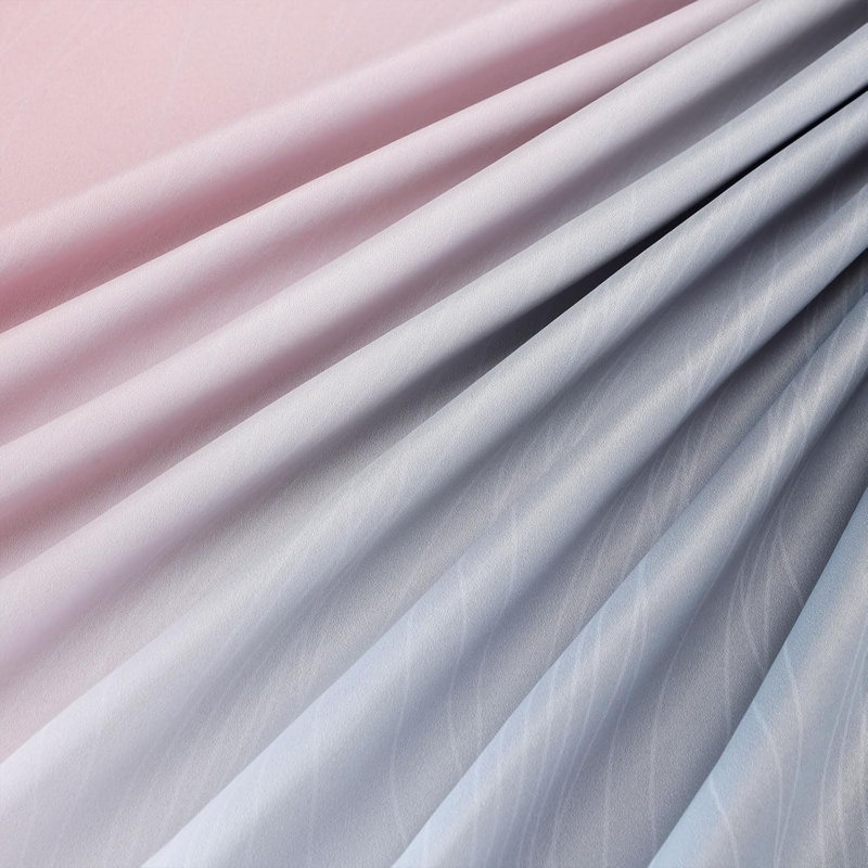 Blackout Curtain Pair, Pink/Grey