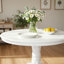 Table de salle à manger Soa, plateau rond, piédestal tourné, bois blanc 39 po