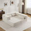 Canapé à compression, canapé convertible au sol, canapé modulaire désossé bricolage, aucun assemblage requis, tissu polaire circulaire, surdimensionné à 4 places avec 3 coussins, blanc-1241394178-1241394685