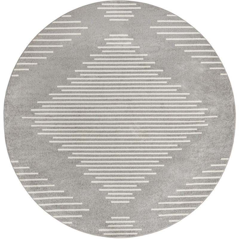 Geometric Indoor Rug, Round 9'10"